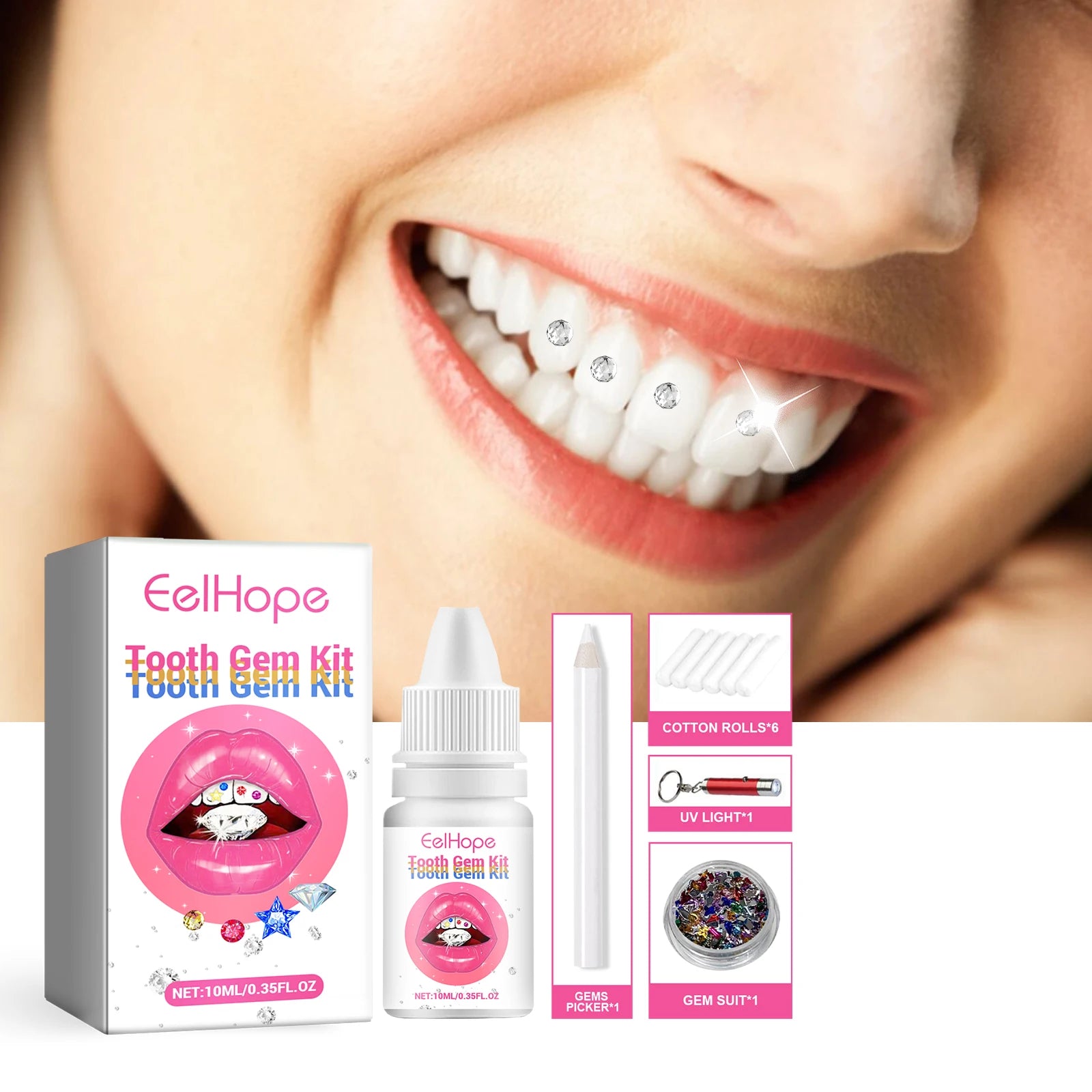 DIY Crystal Tooth Gem Jewelry Decoration Kit - 9