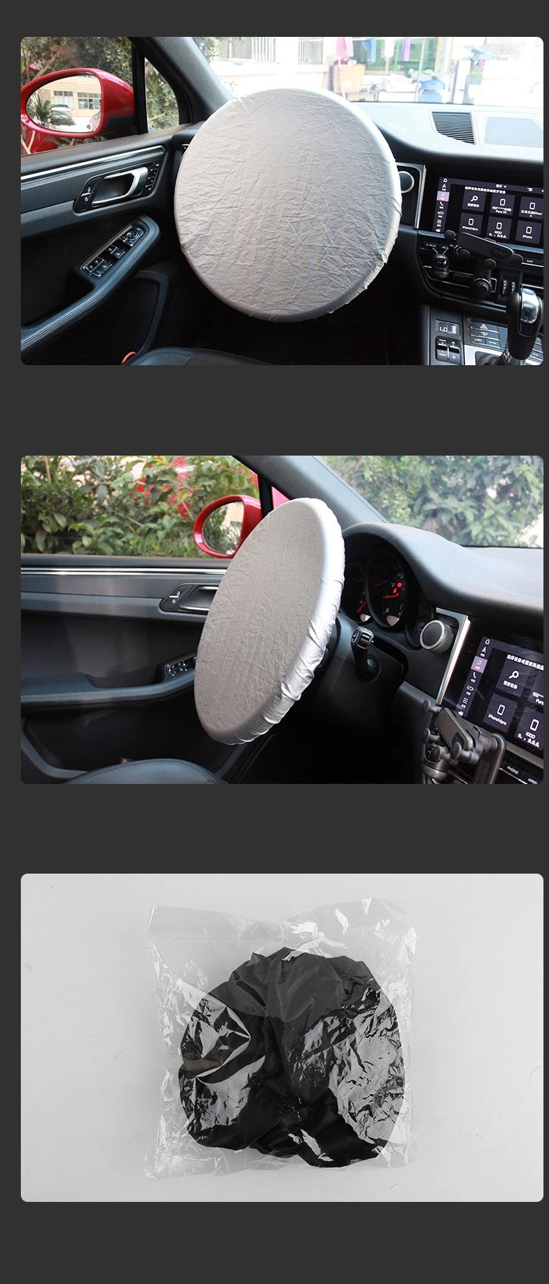 Heat-Reflective Car Steering Wheel Sun Shade Cover