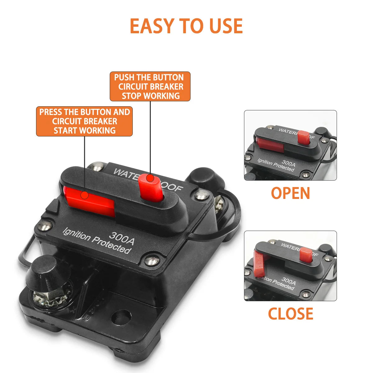 Waterproof Manual Reset Circuit Breaker for Car and Marine Audio