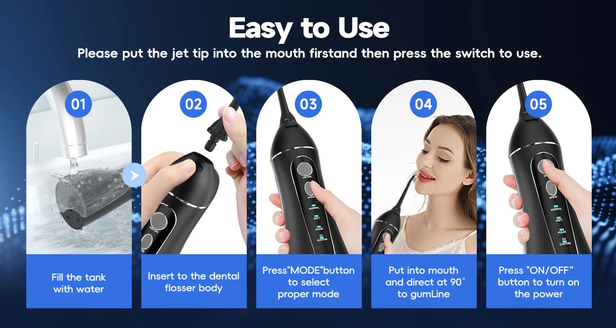 Portable Electric Water Flosser for Teeth Cleaning