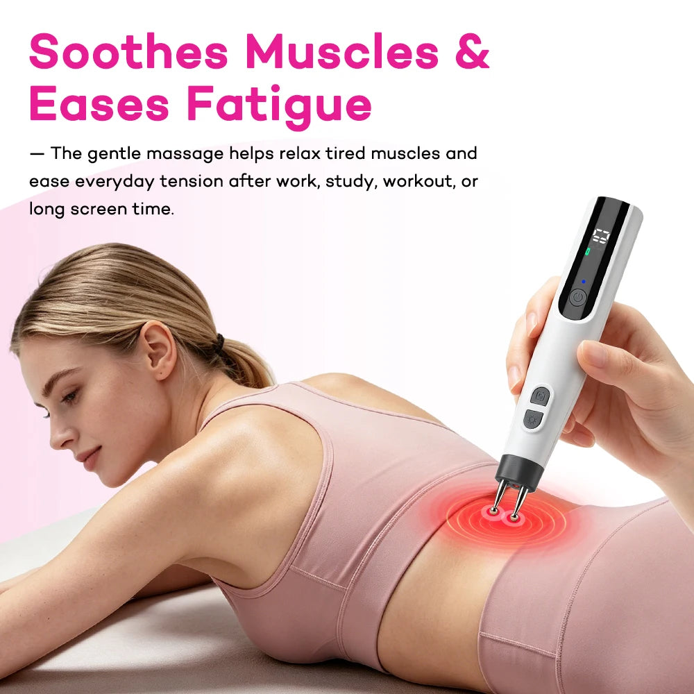 Electric Dual-Head Meridian Massage Pen for Muscle Relief - 4