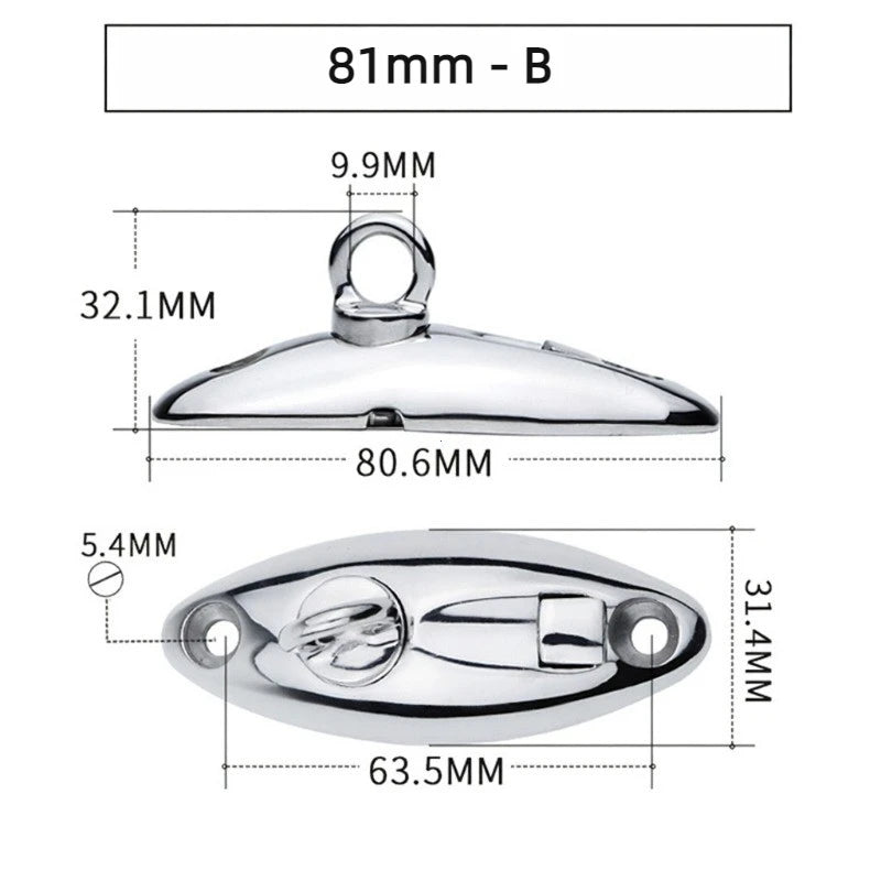 Stainless Steel Quick Release Marine Bimini Top Deck Hinge - 25