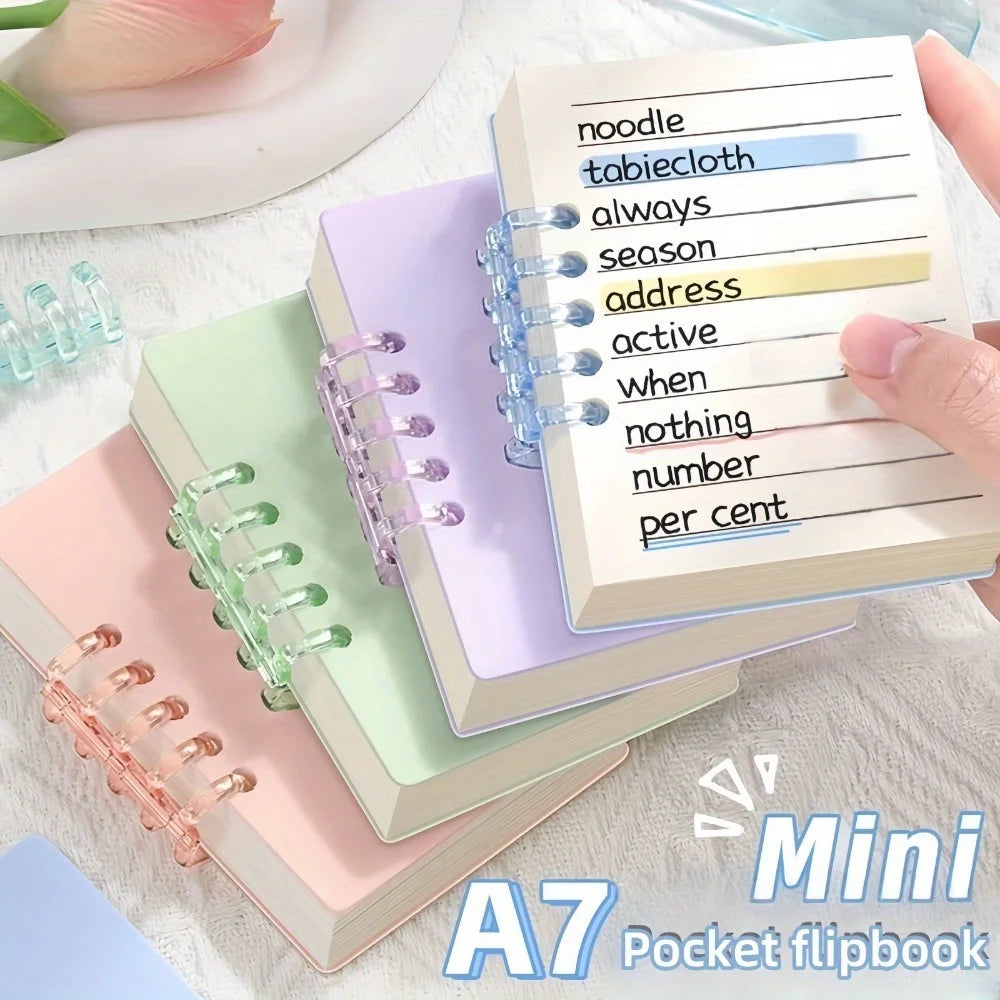 A7 Refillable Loose Leaf Binder Notebook with 5-Ring Cover