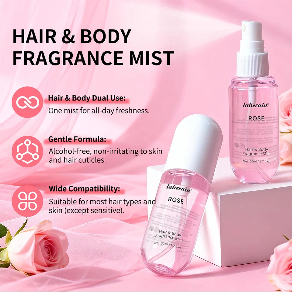 Long-Lasting Vanilla and Rose Hair and Body Fragrance Mist - 8