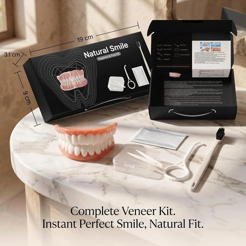 Complete Denture Set with Cleaning Case and Care Accessories - 7