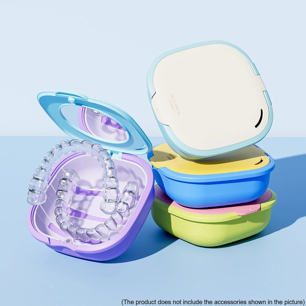 Portable Retainer Case with Mirror and Drain Basket - 2