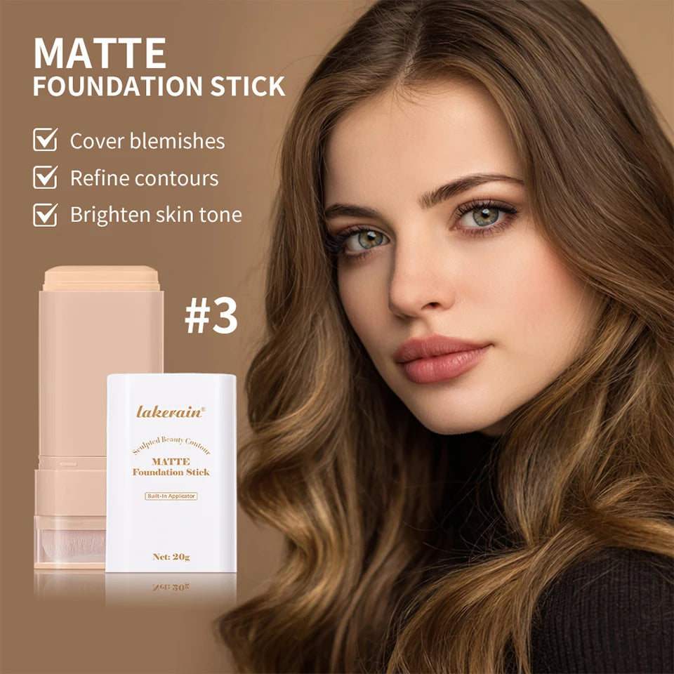 Matte Foundation Stick with Built-in Blending Brush - 9