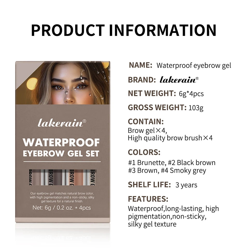 Waterproof Long-Lasting Eyebrow Gel Set - 13