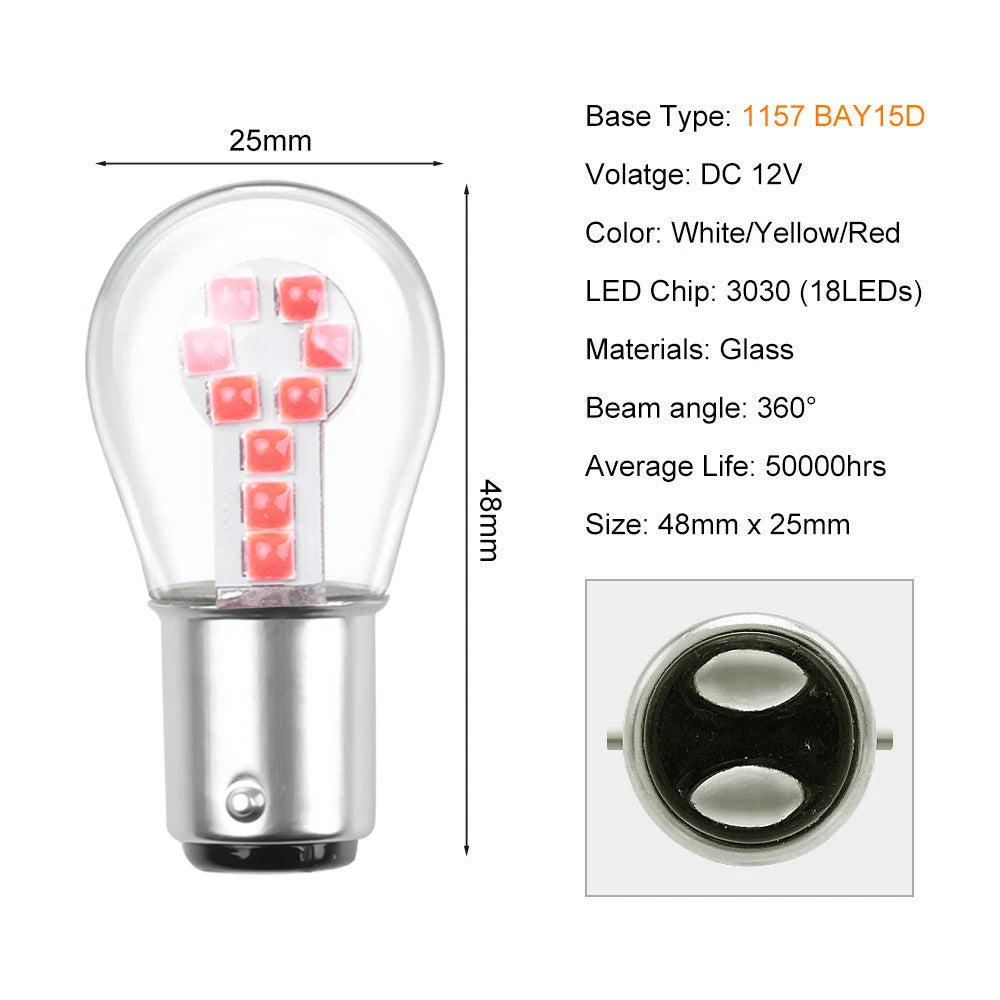 Bright LED Replacement Car Signal and Brake Light Bulb - 8