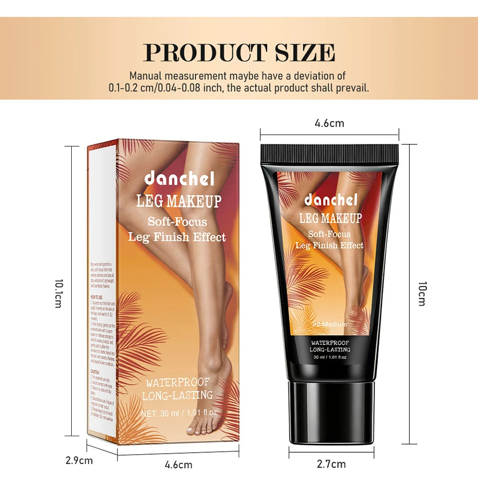 Waterproof Body Foundation and Leg Makeup with Applicator Glove