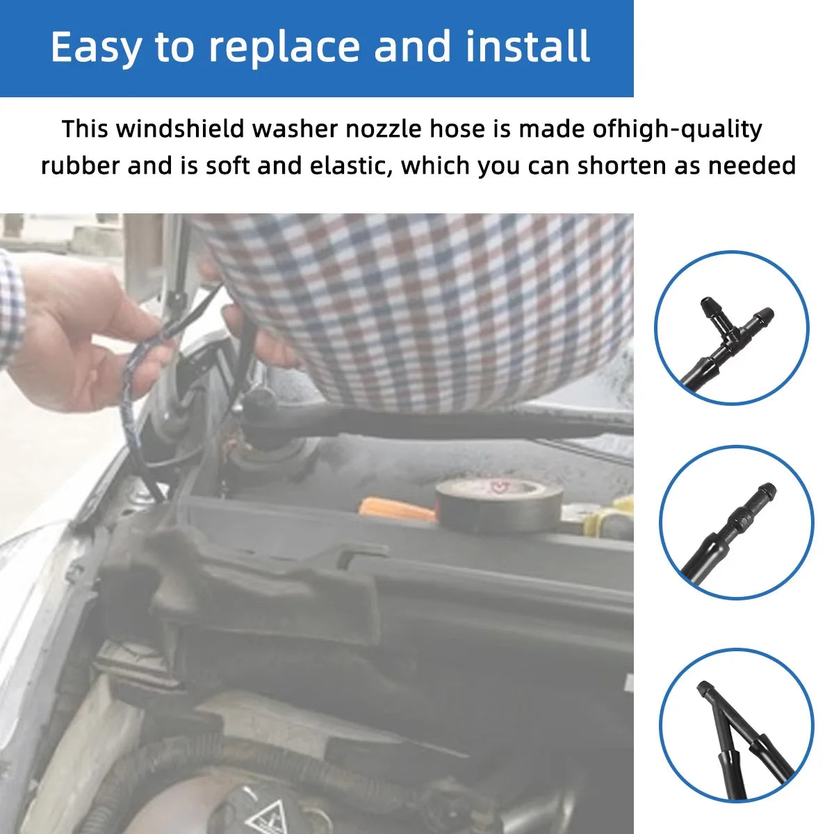 Universal Windshield Washer Spray Hose Kit with Connectors - 3