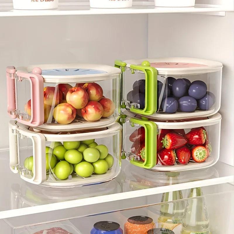 Multifunctional 2-in-1 Vegetable and Fruit Drain Basket with Lid - 3