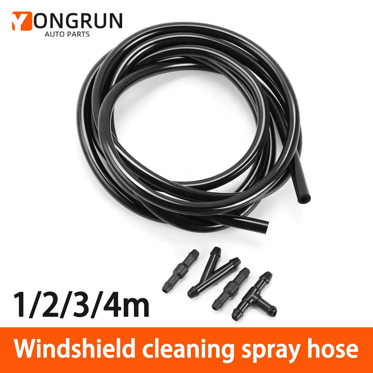 Universal Automotive Windshield Washer Hose and Connector Kit - 1