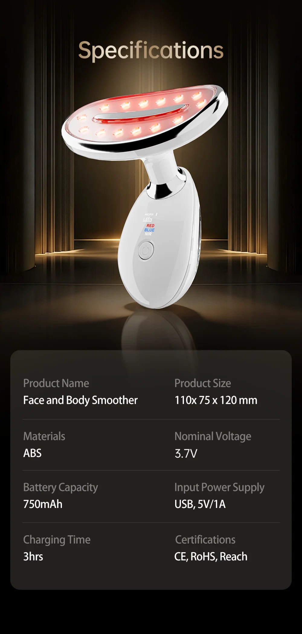 LED Facial and Body Skin Tightening & Sculpting Massage Tool
