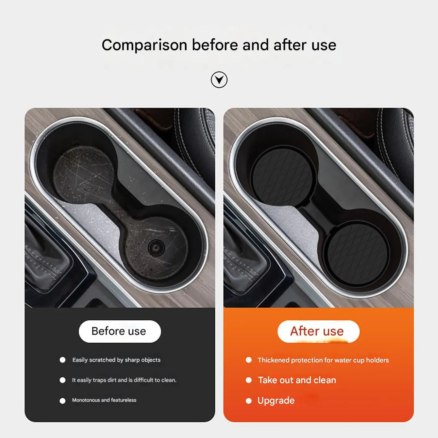 Universal Anti-Slip Car Cup Holder Silicone Mat - 13