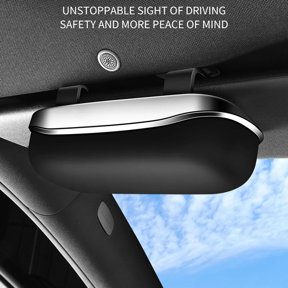 Portable Car Sun Visor Sunglasses Holder Case - 6