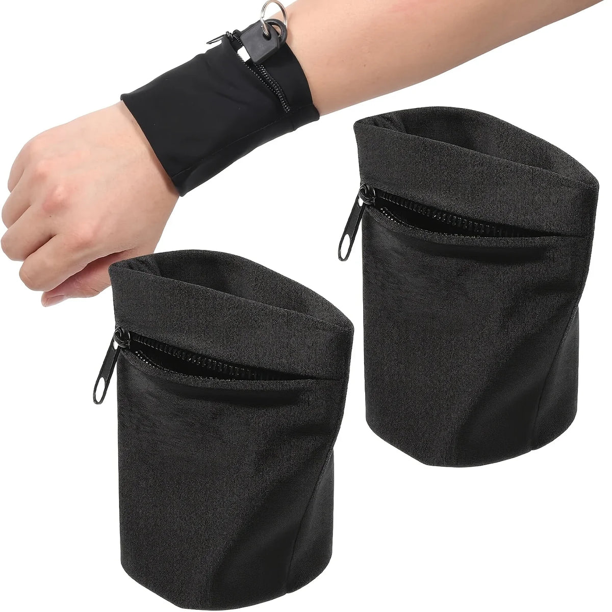 Zippered Wristband Storage Pouch for Running and Fitness