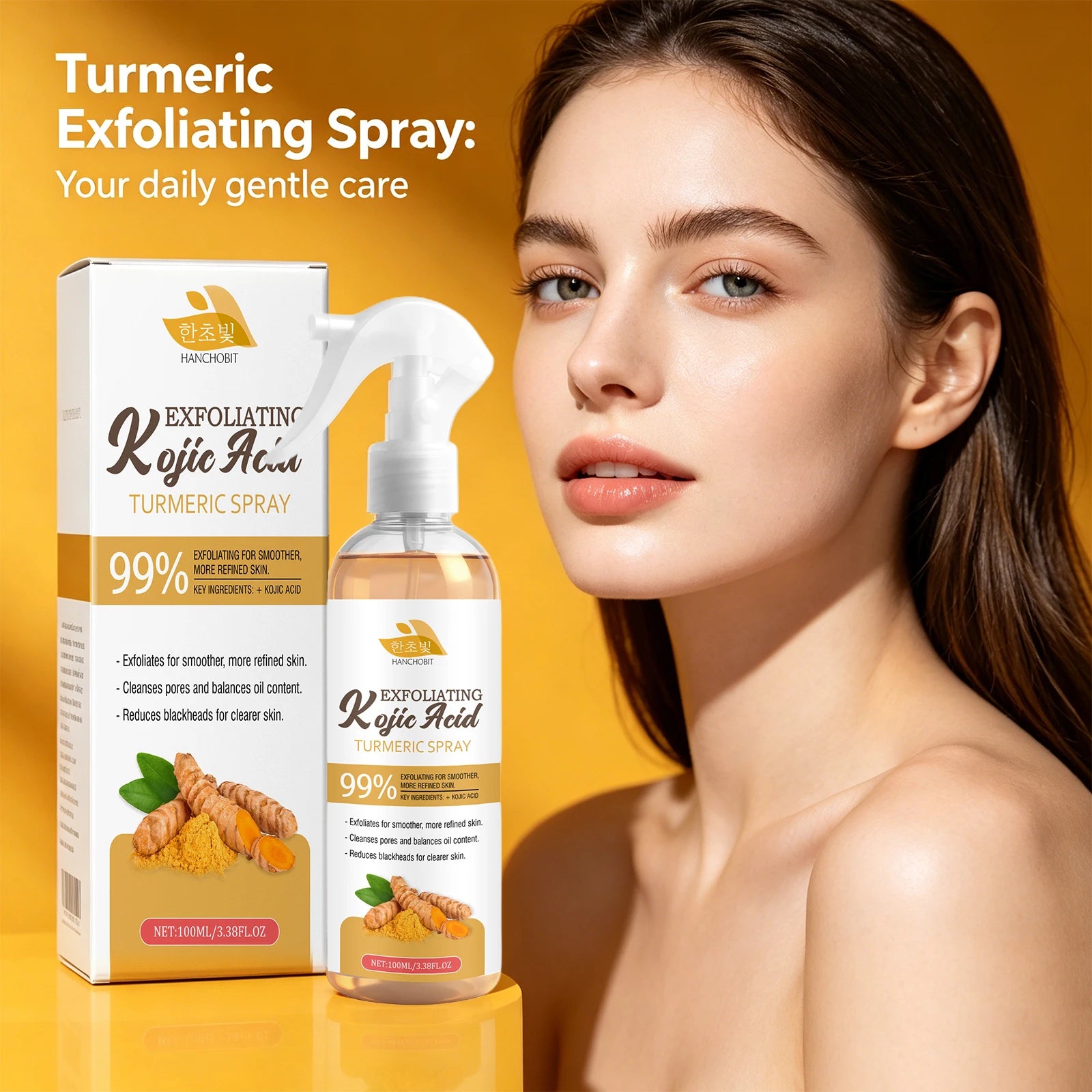 Kojic Acid Turmeric Exfoliating Facial Spray - 1