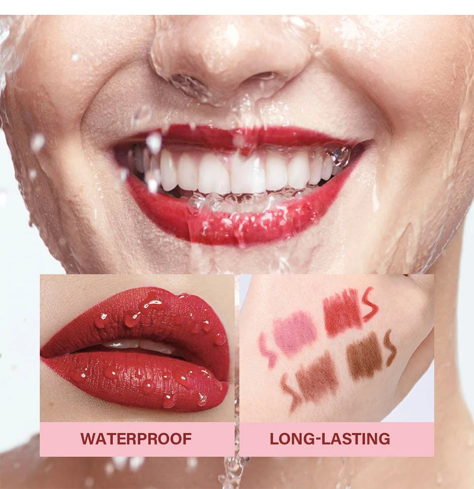 Waterproof Matte Lip Liner Pencil Set - 12