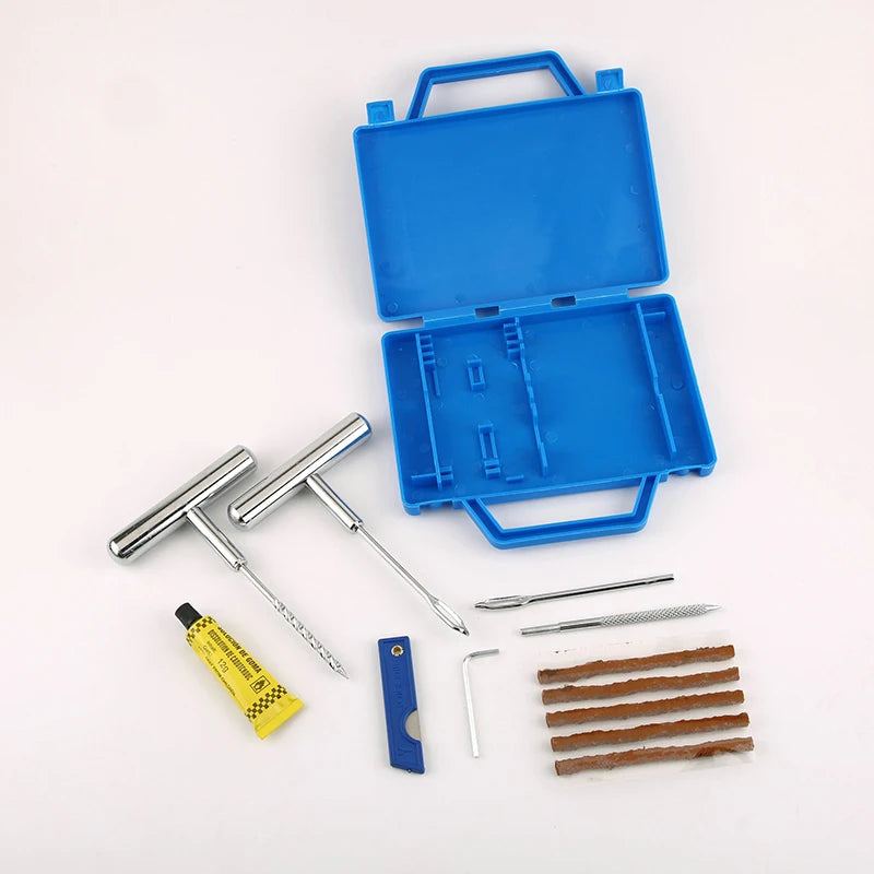 Emergency Car and Motorcycle Tire Puncture Repair Kit - 8