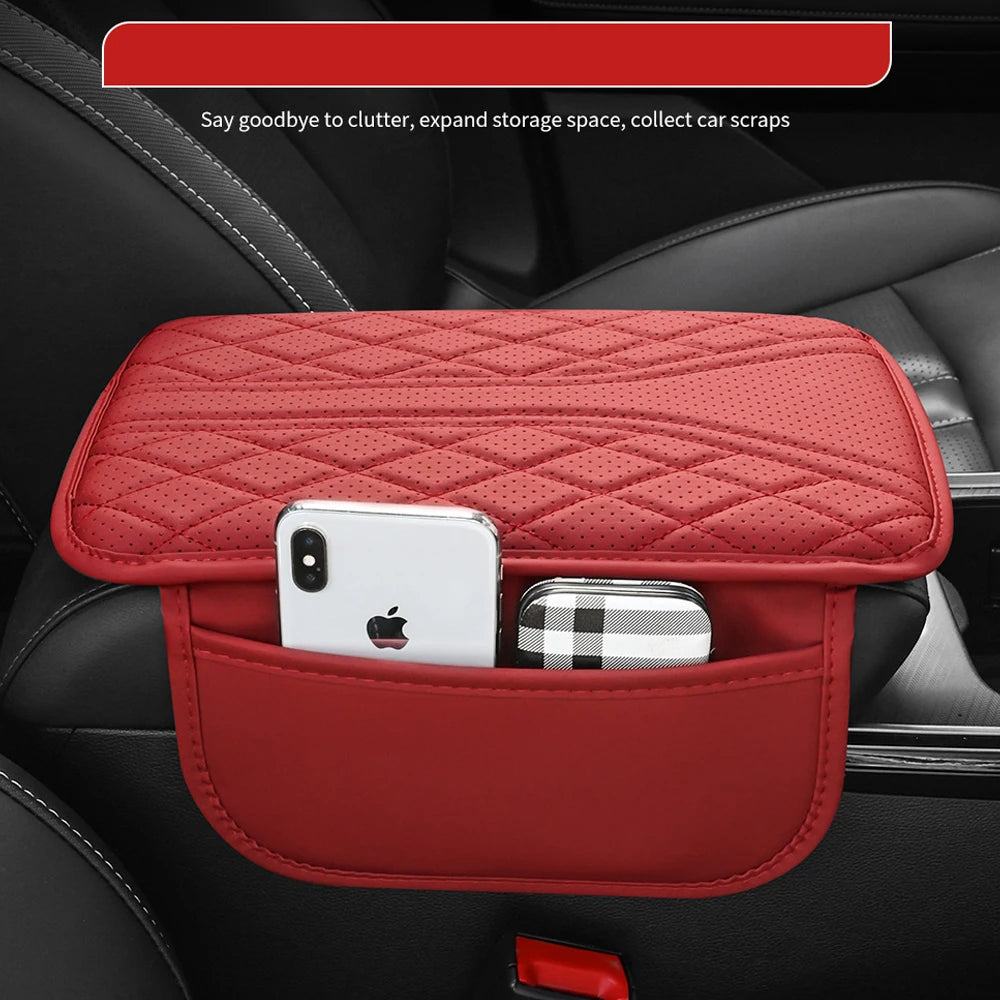 Leather Car Center Console Armrest Storage Pad - 10