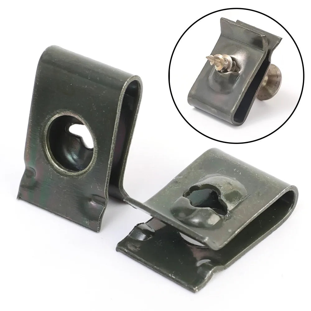 U-Type Metal Retainer Clips for Car and Motorcycle Body Panels