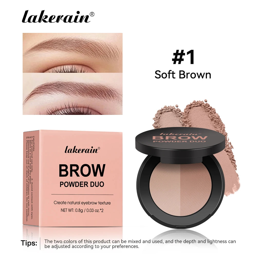 Two-Tone Waterproof Eyebrow Powder for Natural Brows and Contouring