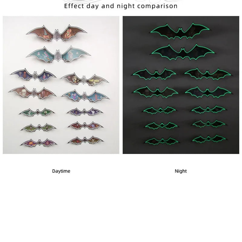3D Luminous Halloween Bat Wall Decals for Spooky Party Decor