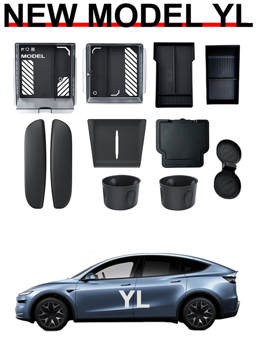 Interior Storage and Accessory Set for 2026 Model Y Long Wheelbase