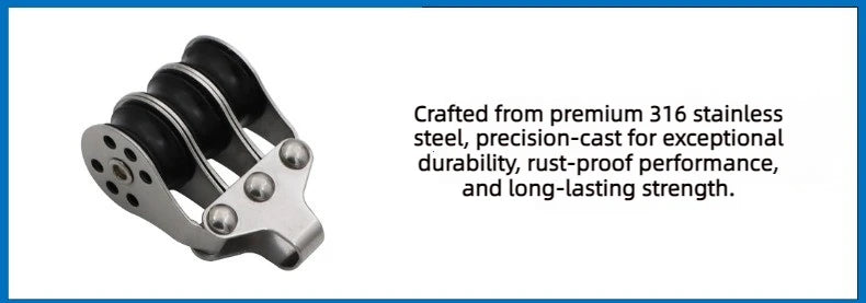 Stainless Steel Locking Pulley for Marine and Outdoor Rope Applications - 7