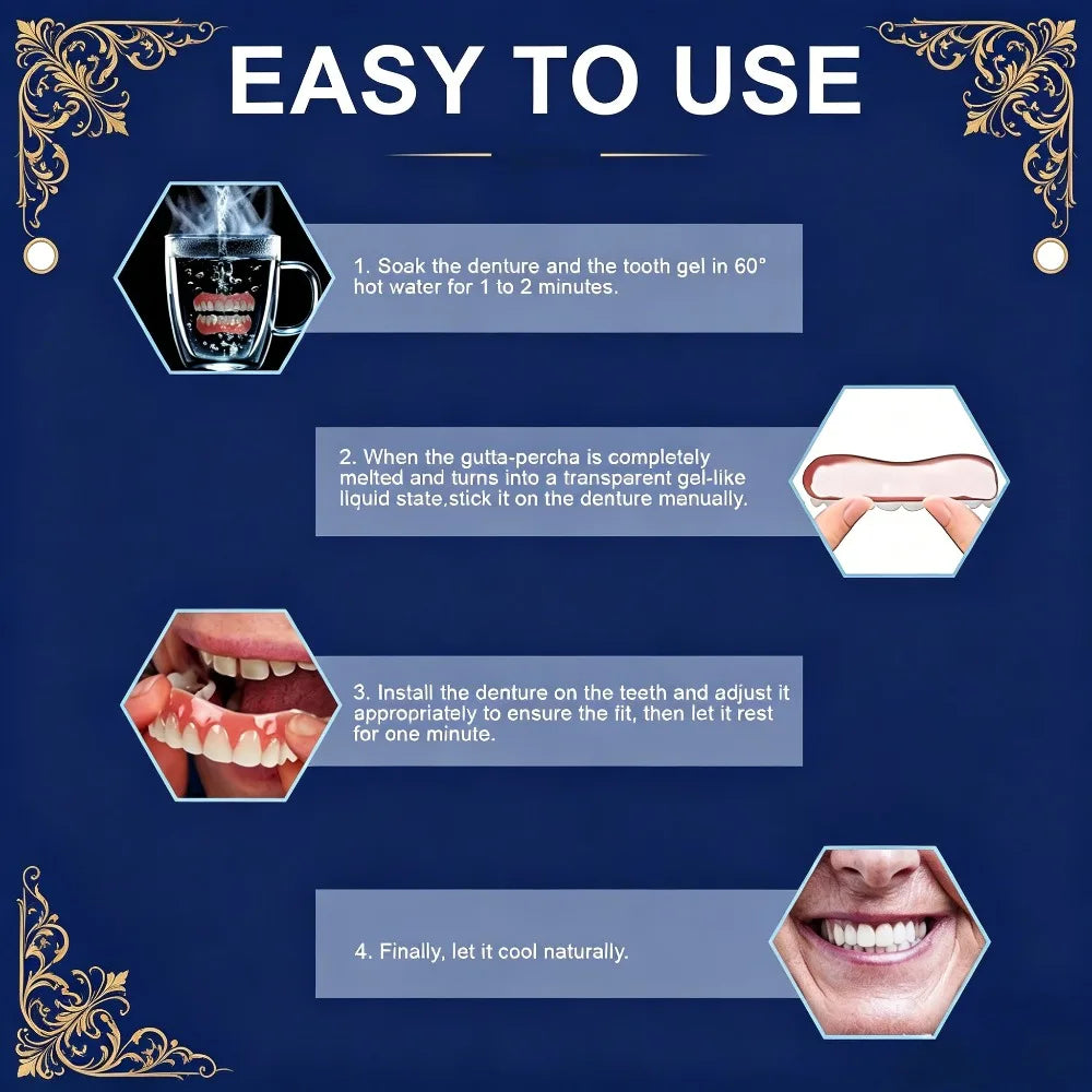 Custom Fit Moldable Silicone Dentures for Natural Smile