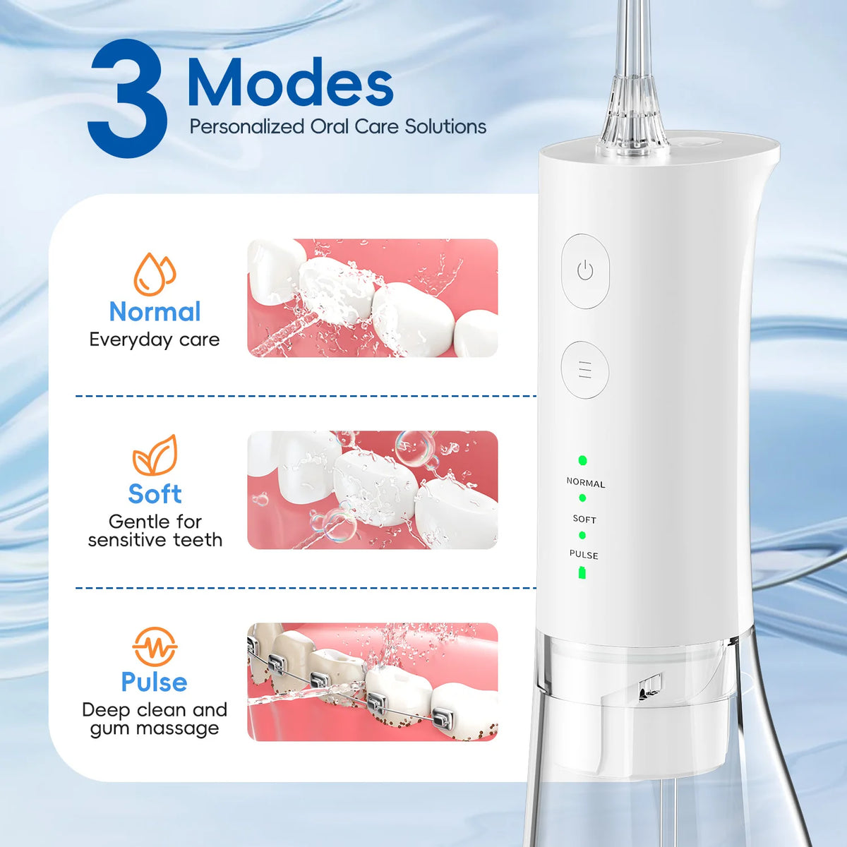 Portable Rechargeable Oral Water Flosser for Deep Teeth Cleaning