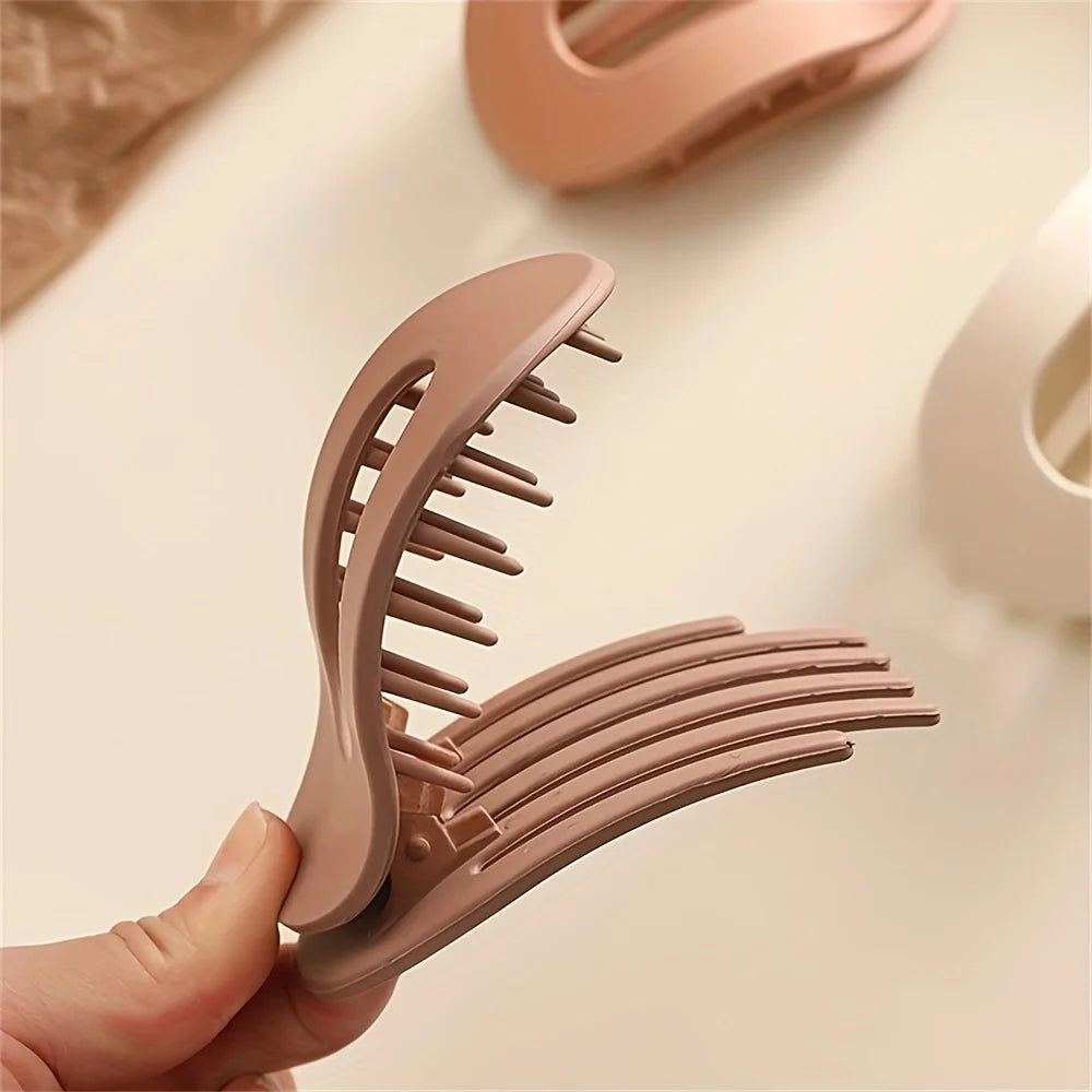 Matte Oval Flat Hair Clips for Women