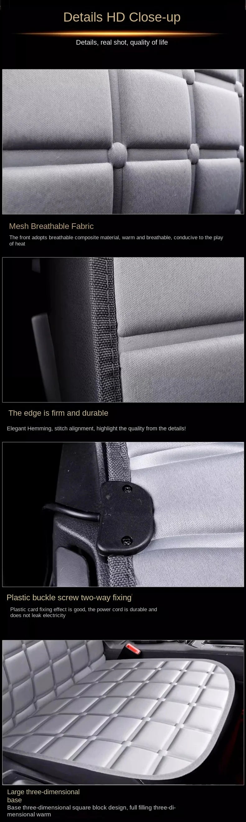 12V Heated Car Seat Cushion for Winter Comfort - 13