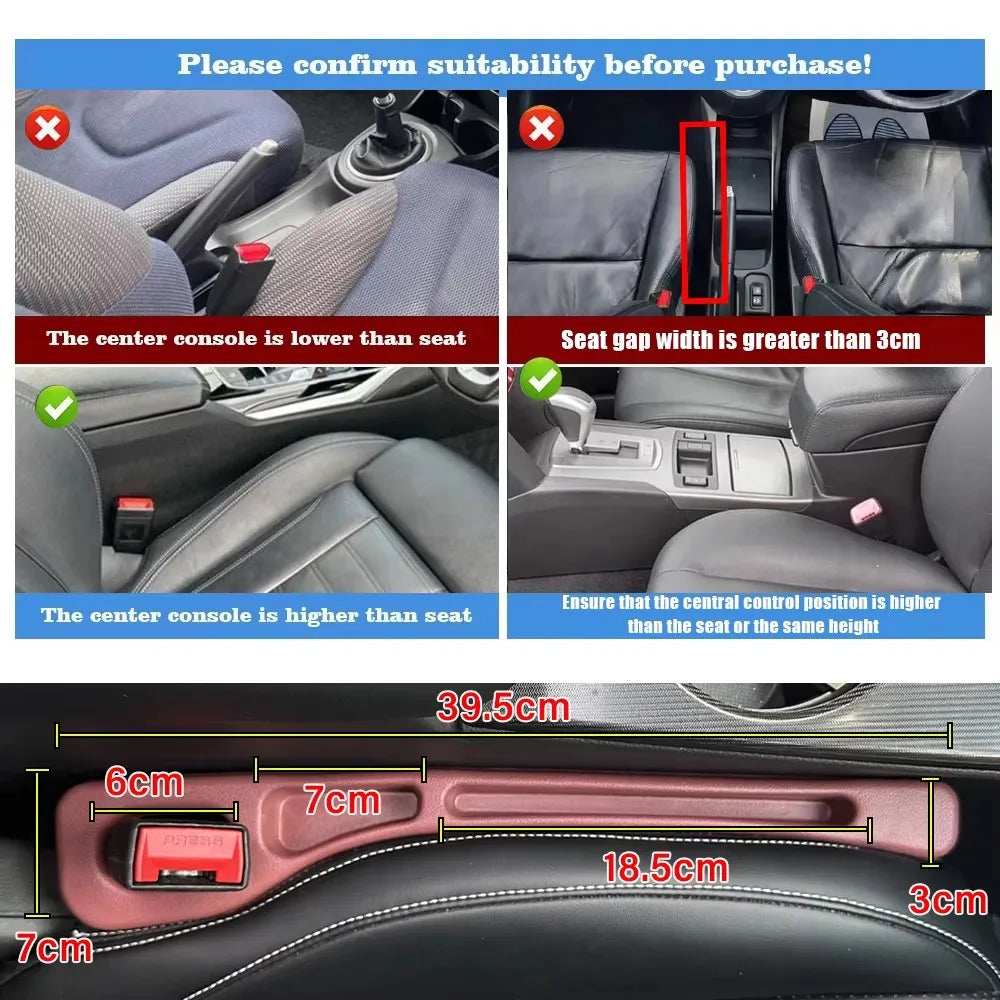 Universal Car Seat Gap Filler and Console Organizer - 7