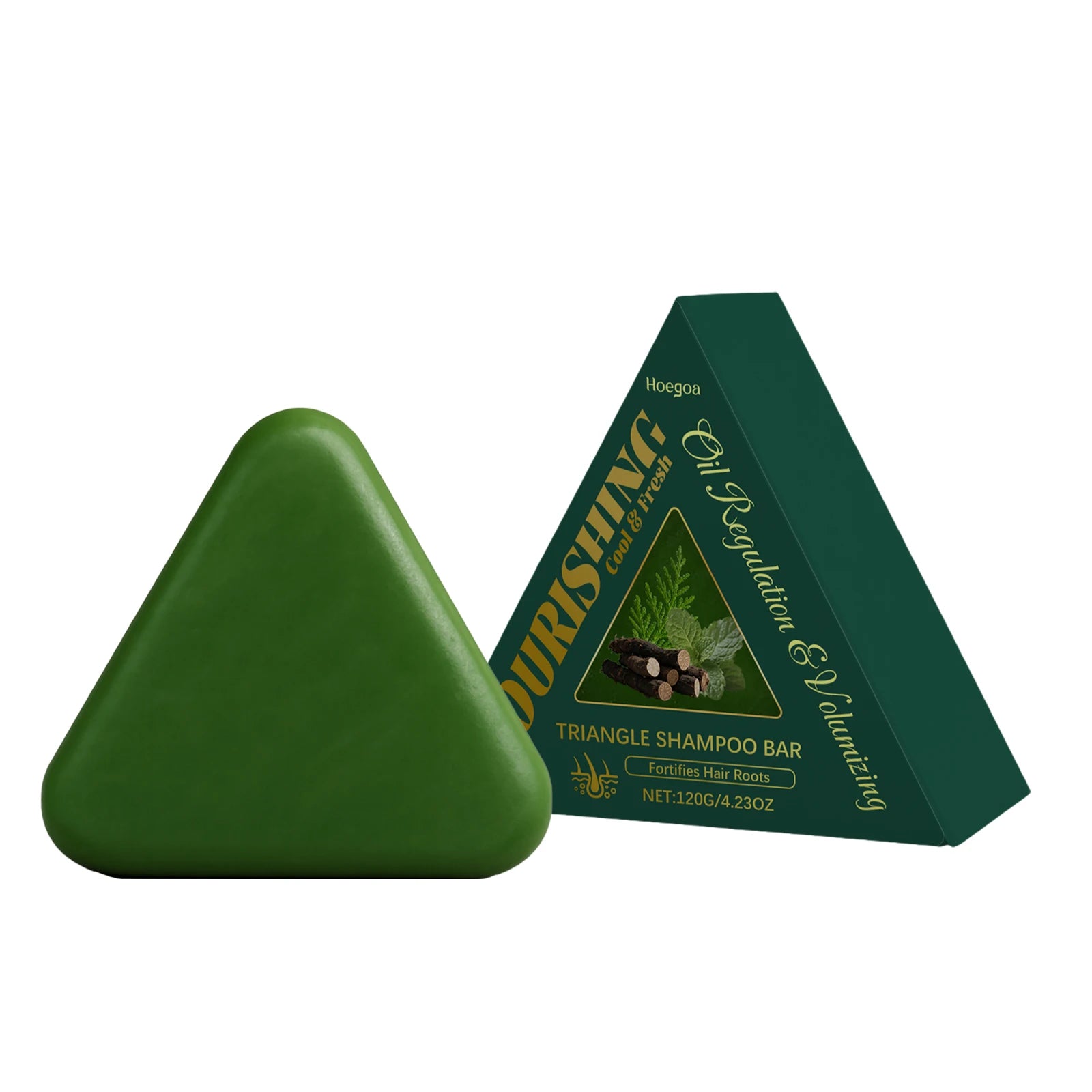 Herbal Triangle Hair Growth Shampoo Bar for Oil Control and Repair - 15