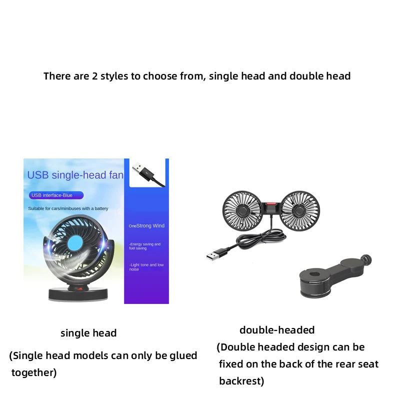 Adjustable USB Powered Car Backseat Cooling Fan
