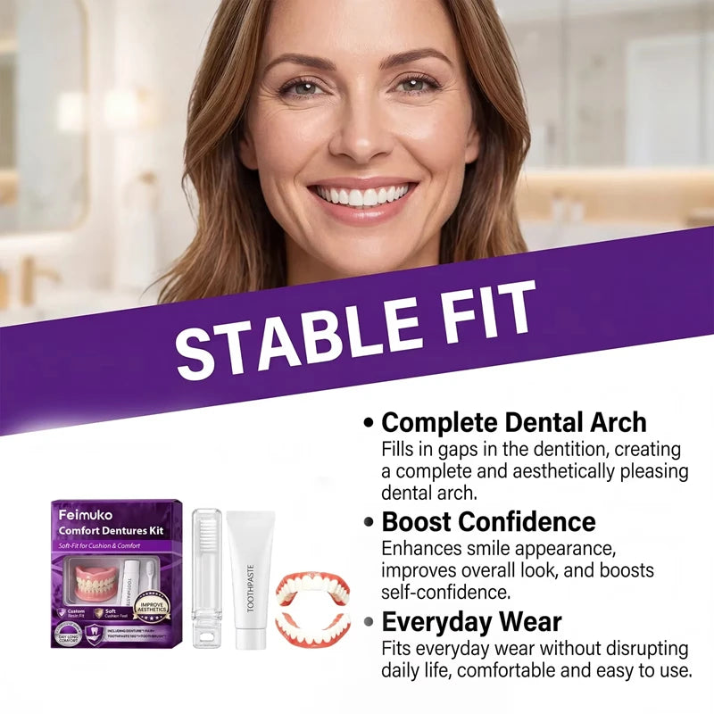 Comfortable Silicone Full Set Dentures for Instant Smile Enhancement