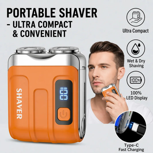 Portable Electric Dual-Head Shaver for Men with LED Display
