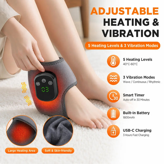Heated Vibrating Ankle Massager Wrap