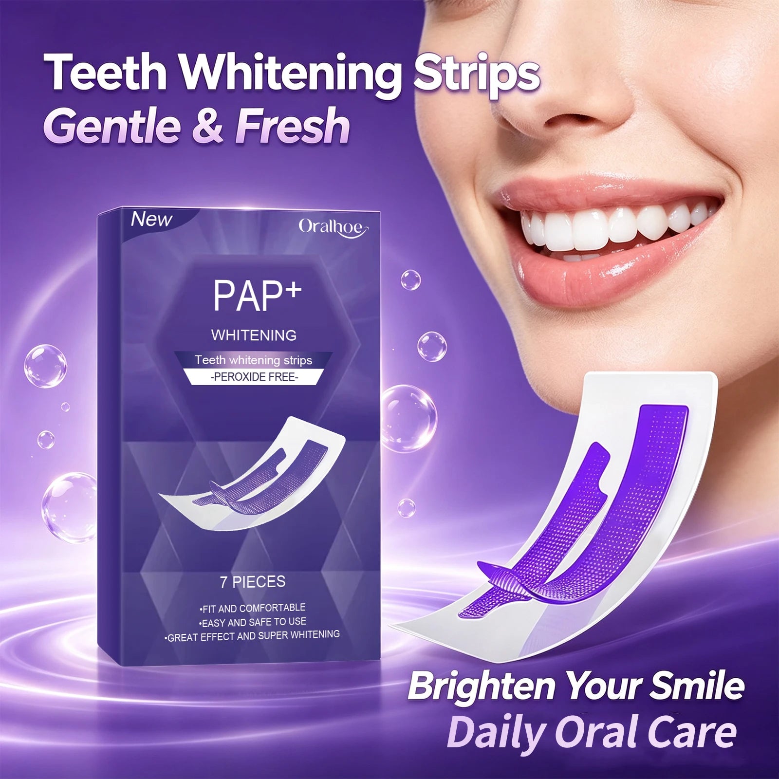 Gentle Peroxide-Free Teeth Whitening Strips - 5