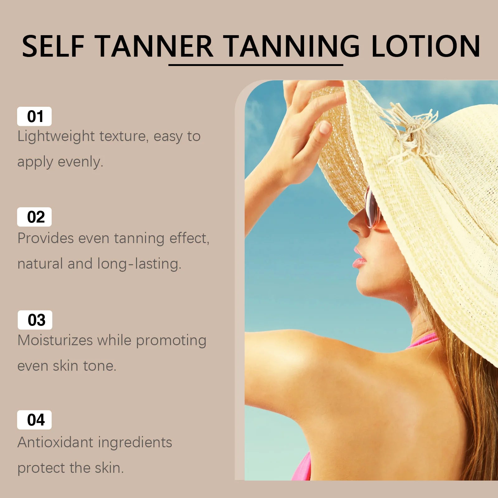 Gradual Sunless Self-Tanning Lotion for Natural Bronze Glow - 10