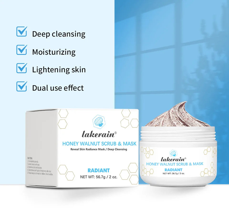 Honey Walnut Exfoliating Facial Scrub and Moisturizing Mask