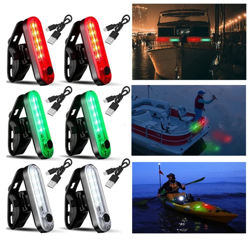Rechargeable LED Navigation Warning Light for Boats and Bikes - 1