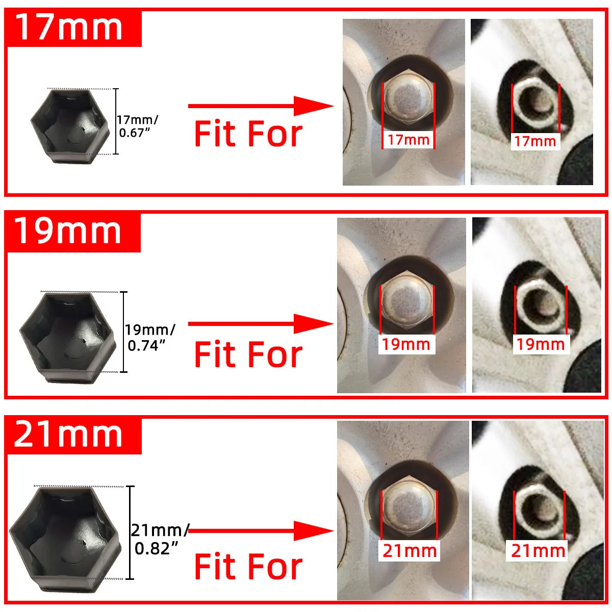 Protective Car Wheel Nut Covers for Rim Bolt Dust Protection