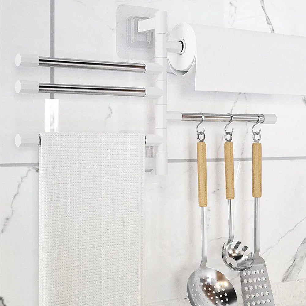 Rotating Wall-Mounted Towel Rack for Bathroom and Kitchen - 11