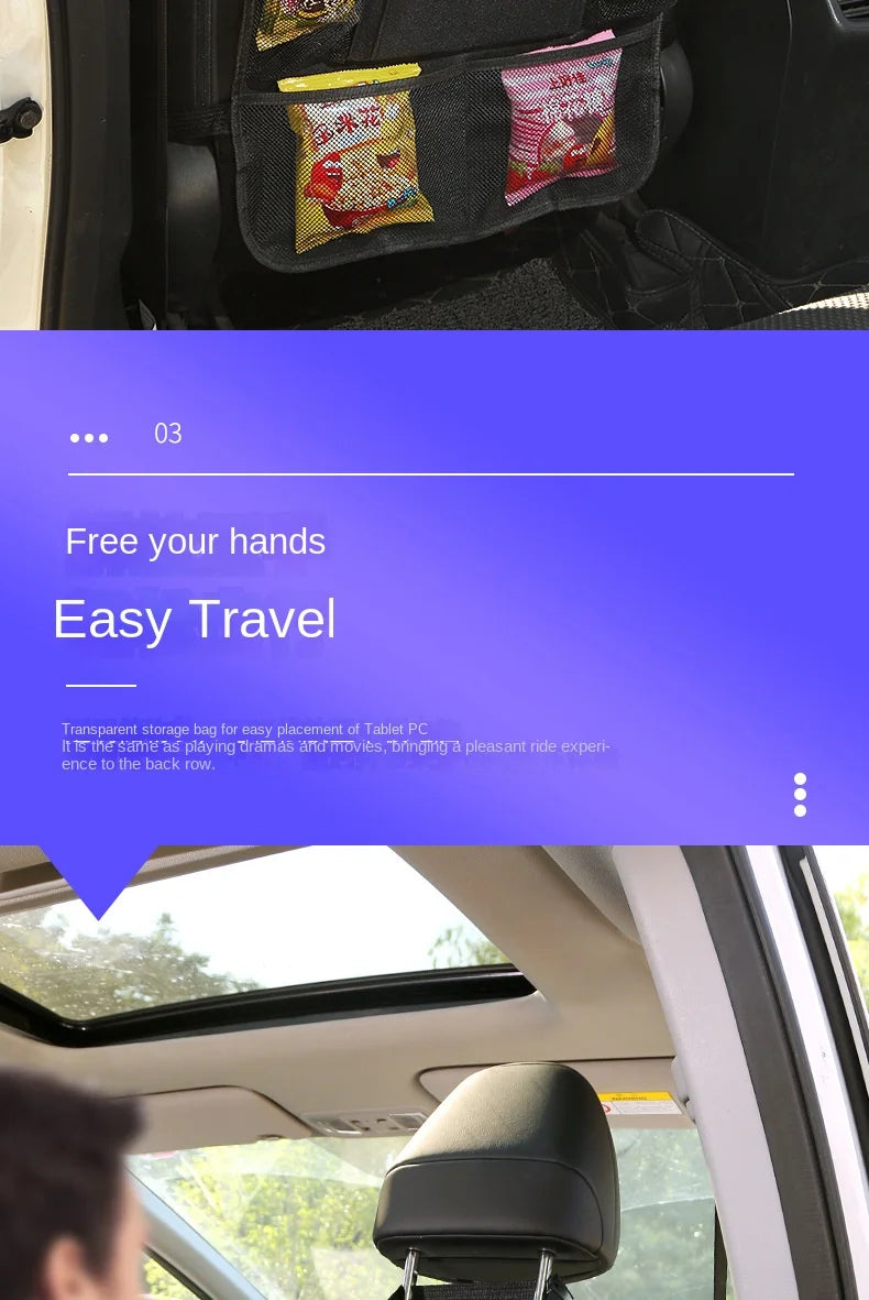 Car Backseat Organizer with Touch Screen Tablet Holder - 14
