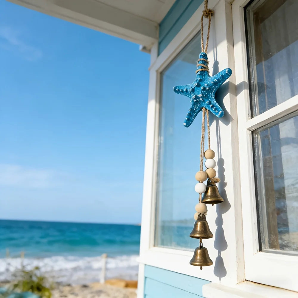 Coastal Resin Starfish Wind Chime for Beach House Decor