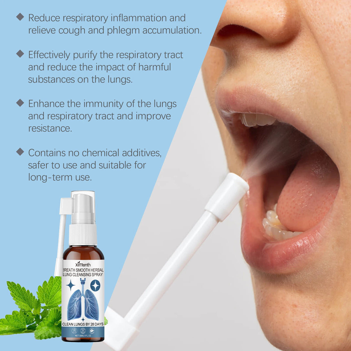 Herbal Lung Cleansing and Throat Refreshing Spray