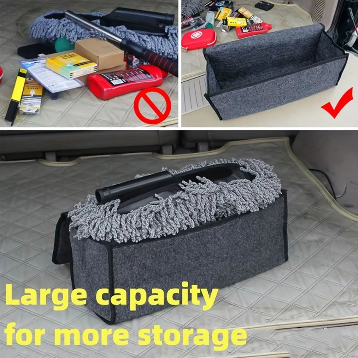 Foldable Felt Car Trunk Organizer and Storage Bag - 4